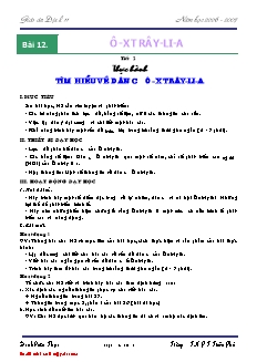 Giáo án Địa lý 11 Bài 12: Ô-Xtrây-li-a (Tiết 2) Thực hành tìm hiểu về dân cư Ô-xtrây-li-a