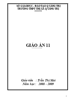 Giáo án Địa lý 11 - Trường THPT thị xã Quảng Trị