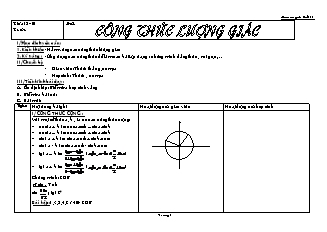 Giáo án Giải tích lớp 11 - Tiết 13 đến tiết 18: Công thức lượng giác