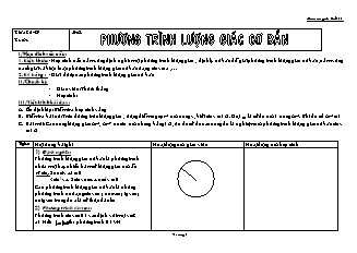 Giáo án Giải tích lớp 11 - Tiết 26, 27,.28, 29: Phương trình lượng giác cơ bản