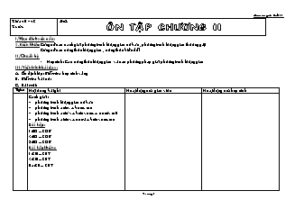 Giáo án Giải tích lớp 11 - Tiết 40, 41, 42: Ôn tập chương II