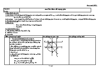 Giáo án Giải tích lớp 11 - Tiết 5, 6, 7, 8: Các Hàm số lượng giác