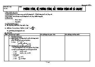 Giáo án Giải tích lớp 11 - Tiết 83, 84, 85, 86:  Phương trình, hệ phương trình, bất phương trình mũ và logarit