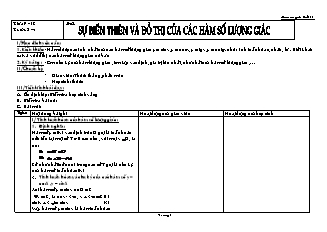 Giáo án Giải tích lớp 11 - Tiết 9, 10: Sự biến thiên và đồ thị của các hàm số lượng giác