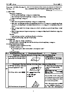 Giáo án Hình học 11 CB tiết 33: Đường thẳng vuông góc với mặt phẳng