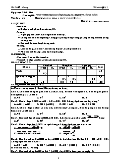 Giáo án Hình học 11 CB tiết 36: Kiểm tra 1 tiết chương III