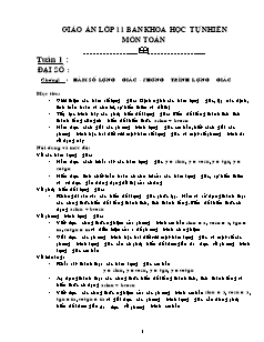 Giáo án lớp 11 ban khoa học tự nhiên môn toán