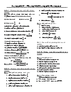 Giáo án Lượng giác 11 – Phương trình lượng giác thường gặp