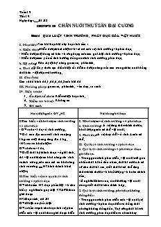 Giáo án môn Công nghệ khối 10 - Tiết 19: Quy luật sinh trưởng, phát dục của vật nuôi