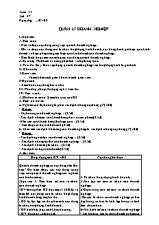 Giáo án môn Công nghệ khối 10 - Tiết 47: Quản lí doanh nghiệp