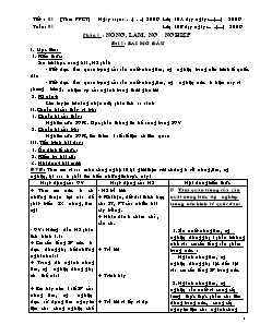 Giáo án môn Công nghệ lớp 10 - Bài 1 đến bài 11