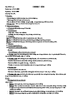 Giáo án môn Công nghệ lớp 10 - Bài Thi học kì II