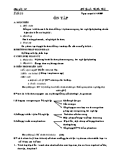 Giáo án môn Công nghệ lớp 10 - Tiết 16: Ôn tập