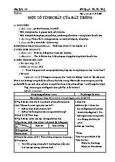 Giáo án môn Công nghệ lớp 10 - Tiết 6: Một số tính chất của đất trồng