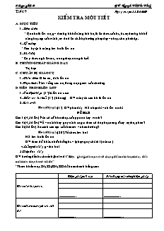 Giáo án môn Công nghệ lớp 10 - Tiết 9: Kiểm tra một tiết