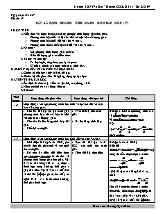 Giáo án môn Đại số khối 11 - Tiết 17: Một số dạng phương trình lượng giác đơn giản