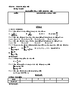 Giáo án môn Đại số lớp 11 - Bài kiểm tra 1 tiết chương III