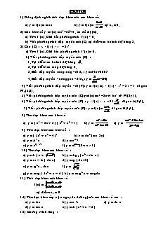 Giáo án môn Đại số lớp 11 - Bài tập đạo hàm