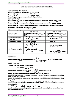 Giáo án môn Đại số lớp 11 - Dãy số - Cấp số công, cấp số nhân