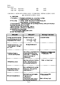 Giáo án môn Đại số lớp 11 - Học kì I