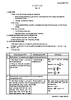 Giáo án môn Đại số lớp 11 - Tiết 12: Luyện tập