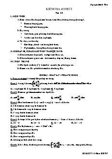 Giáo án môn Đại số lớp 11 - Tiết 22: Kiểm tra 45 phút