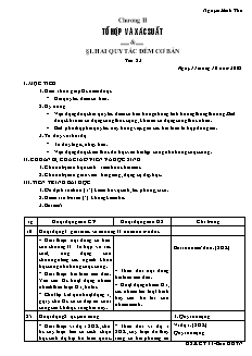 Giáo án môn Đại số lớp 11 - Tiết 23: Hai quy tắc đếm cơ bản