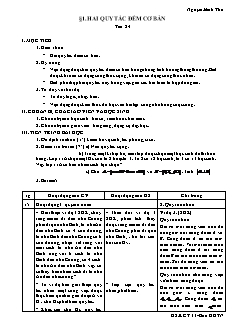 Giáo án môn Đại số lớp 11 - Tiết 24: Hai quy tắc đếm cơ bản