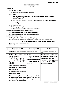 Giáo án môn Đại số lớp 11 - Tiết 30: Nhị thức Niu - Tơn