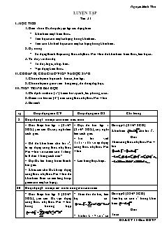 Giáo án môn Đại số lớp 11 - Tiết 31: Luyện tập