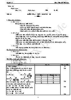 Giáo án môn Đại số lớp 11 - Tiết 38: Kiểm tra 1 tiết - Chương II