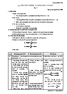 Giáo án môn Đại số lớp 11 - Tiết 7: Phương trình lượng giác cơ bản