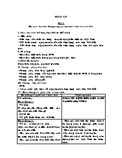 Giáo án môn Địa lý lớp 10 - Bài 6: Hệ quả chuyển động xung quanh mặt trời của trái đất