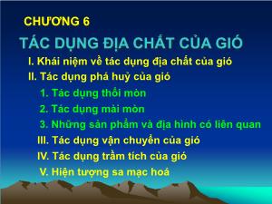 Giáo án môn Địa lý lớp 10 - Tác dụng địa chất của gió