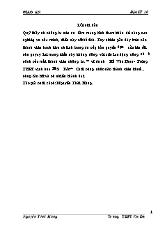 Giáo án môn học Địa lý 10 (cả năm)