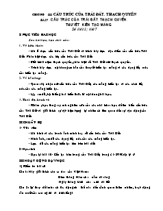 Giáo án môn học Địa lý 10 - Cấu trúc của trái đất. thạch quyển. thuyết kiến tạo mảng