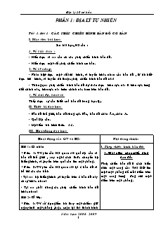 Giáo án môn học Địa lý 10 (cơ bản)