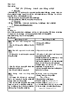 Giáo án môn học Vật lý 8 tiết 29: Phương trình cân bằng nhiệt