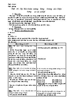Giáo án môn học Vật lý 8 tiết 31: Sự bảo toàn năng lượng trong các hiện tượng cơ và nhiệt
