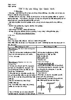 Giáo án môn học Vật lý 8 tiết 5: Sự cân bằng lực- Quán tính