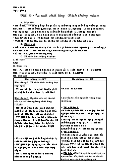 Giáo án môn học Vật lý 8 tiết 8: Áp suất chất lỏng- Bình thông nhau