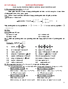 Giáo án môn Toán 11 - Các dạng phương trình lượng giác thường gặp