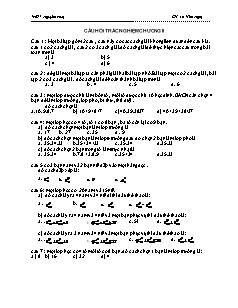 Giáo án môn Toán 11 - Câu hỏi trắc nghiệm chương II