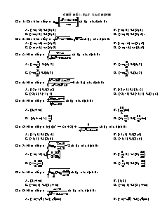 Giáo án môn Toán 11 - Chủ đề 1: Tập xác định