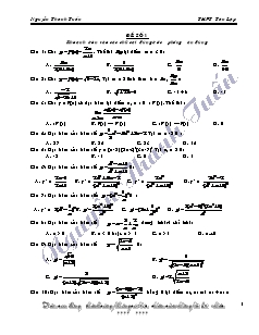 Giáo án môn Toán 11 - Đề 1