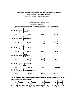 Giáo án môn Toán 11 - Đề kiểm tra học kì 2