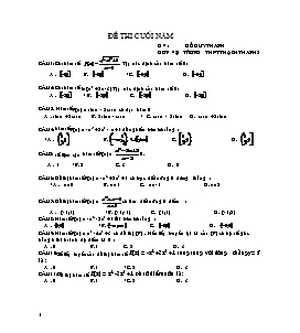 Giáo án môn Toán 11 - Đề thi cuối năm