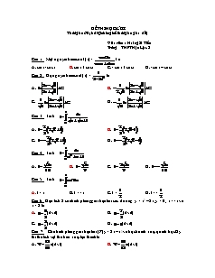 Giáo án môn Toán 11 - Đề thi học kì II