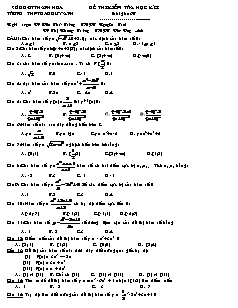 Giáo án môn Toán 11 - Đề thi kiểm tra học kì I