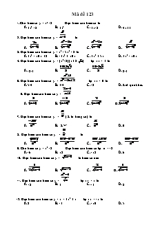 Giáo án môn Toán 11 - Mã đề 123